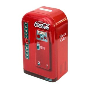 Coca-Cola Retro Style Coin Bank Vending Machine Piggy Bank Red Vintage Coke